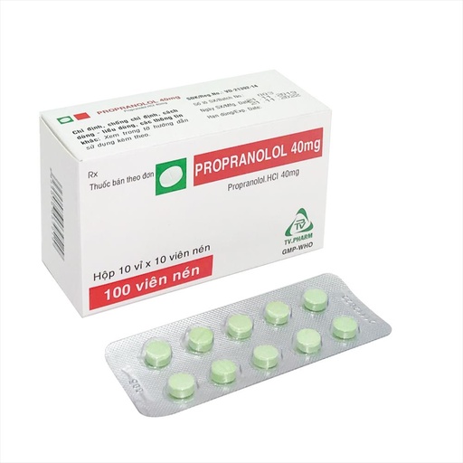 [4424] Viên nén Propranolol 40mg V/10, H/100