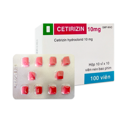 [4290] Viên bao phim Cetirizin 10mg v/10 ,h/100