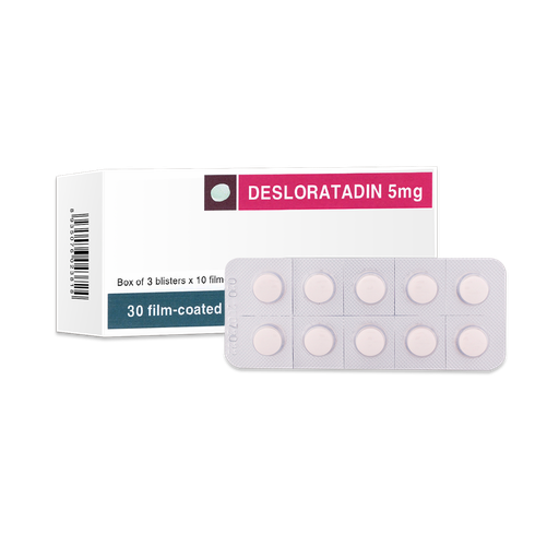 [18833] Viên bao phim Desloratadin 5mg Alu V/10, H/30