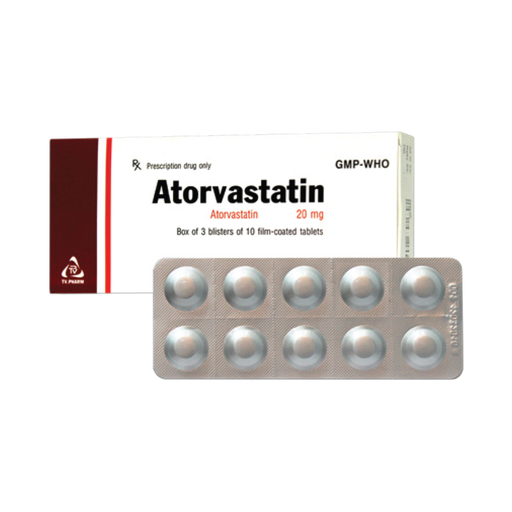 [4287] Viên bao phim Atorvastatin 20mg v/10 ,h/30