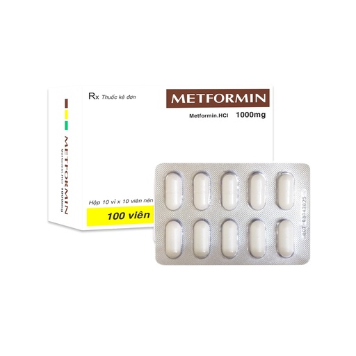 [15453] Viên bao phim Metformin 1000mg v/10, h/100