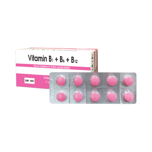 [4342] Viên bao phim Vitamin B1+ B6+ B12 V/10,H/100