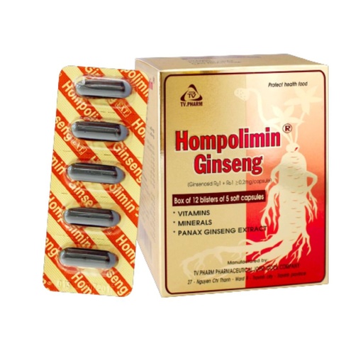 [4443] Viên nang mềm Hompolimin Ginseng v/5,h/60